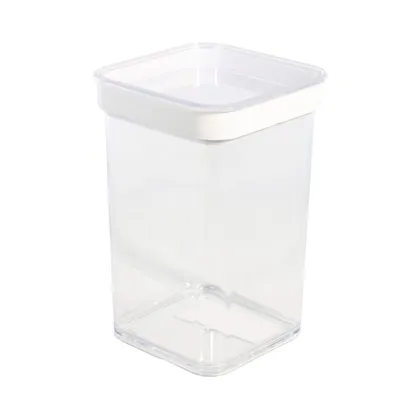 Recipiente para almacenar alimentos cuadrado. 1L. Blanco