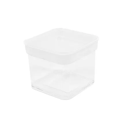 Recipiente para almacenar alimentos cuadrado. 500ml. Blanco