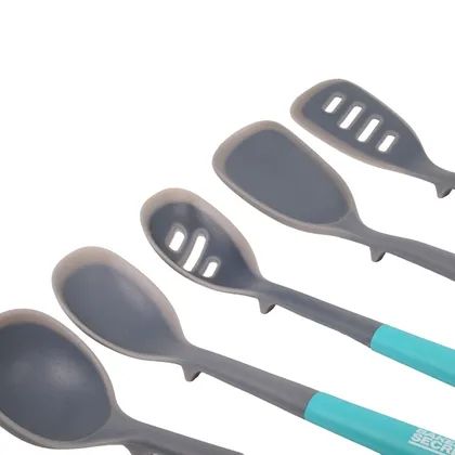 Set X 5 Utensilios De Cocina Bs Azul
