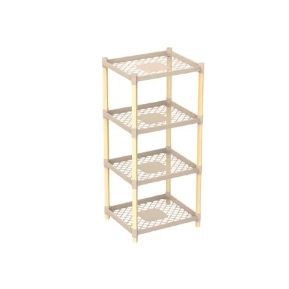 Estanteria Con Entrepaño Plástico Tipo Malla 4 Niveles Beige