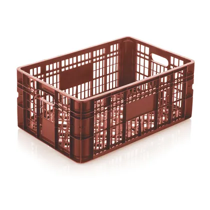 Canastilla plastica liviana toda lineal (fruver) de 60x40x25 cm-Vino tinto