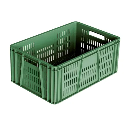 Canastilla plastica toda lineal (fruver) 60x40x25 cm-Verde