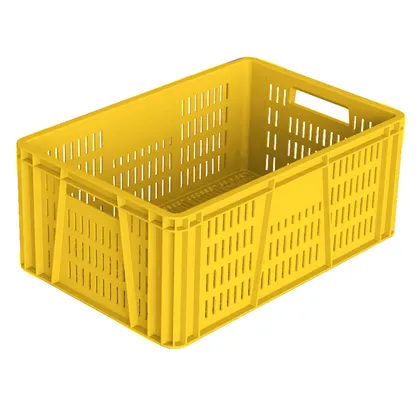 Canastilla plastica toda lineal (fruver) 60x40x25 cm-Amarillo