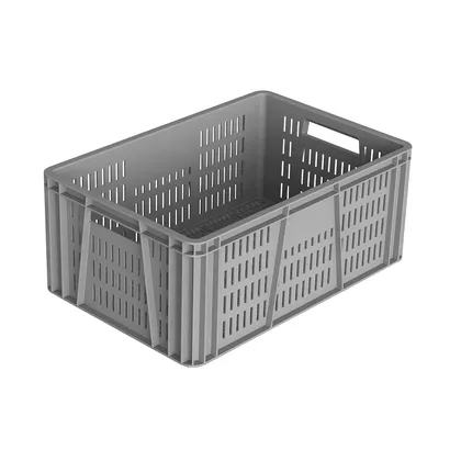 Canastilla plastica toda lineal (fruver) 60x40x25 cm-Gris