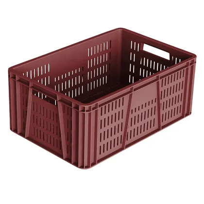 Canastilla plastica toda lineal (fruver) 60x40x25 cm-Vino tinto