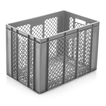 Canastilla plastica fondo rombo pared rombo 60x40x41 cm-Gris