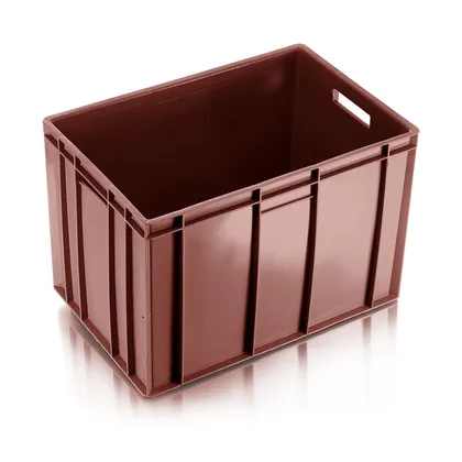 Canastilla plastica toda cerrada de 60x40x41 cm-Vino tinto