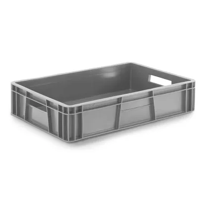 Canastilla plastica toda carrada de 60x40x13 cm-Gris