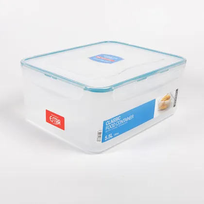 Recipiente Plastico Rectangular Classic 5.5L transparente