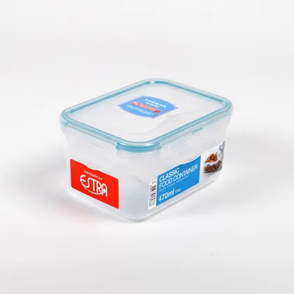Recipiente Plastico Rectangular Classic 470ml transparente