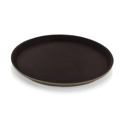 Bandeja PlasticaAutoservicios con Antideslizante Redonda 28 cm Cafe