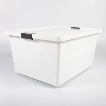 Recipiente Plasticopara congelacion con tapa y broches 55L blanco