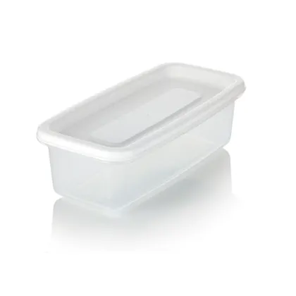 Recipiente Plastico Rectangular 0.35L Blanco