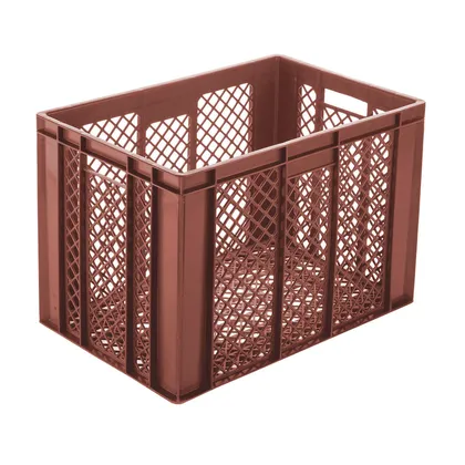 Canastilla plastica fondo rombo pared rombo 60x40x41 cm-Vino tinto