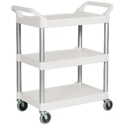 Carro de Servicio Abierto Tres Estantes 200 libras Blanco FG342488OWHT