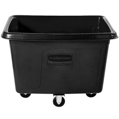 Contenedor con Ruedas Cúbico 400 Litros Sin Tapa Rubbermaid Negro FG461400BLA