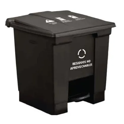 Papelera de Pedal 30 litros Negra 2089825
