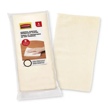 Pack X6 de Paños de Microfibra Blanco De Uso General Rubbermaid 2207131