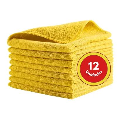 Kit x12 Paños de Microfibra Rubbermaid HYGEN R-40 40x40 cm Amarillo