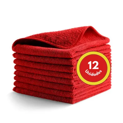 Kit x12 Paños de Microfibra Rubbermaid HYGEN R-40 40x40 cm Rojo
