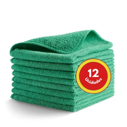 Kit x12 Paños de Microfibra Rubbermaid HYGEN R-40 40x40 cm Verde