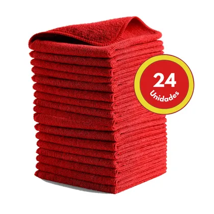 Kit x24 Paños de Microfibra Rubbermaid HYGEN R-40 40x40 cm Rojo