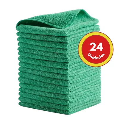 Kit x24 Paños de Microfibra Rubbermaid HYGEN R-40 40x40 cm Verde