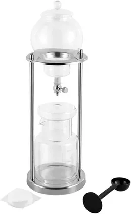 Torre cold brew por goteo vidrio y acero