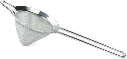 Colador malla conico plateado