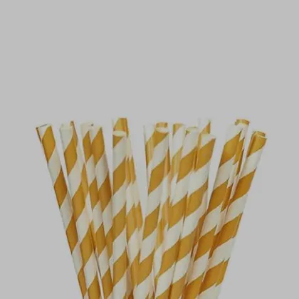 Pitillo de Papel Líneas Doradas con Empaque