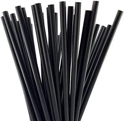 Pitillo de Papel Negro con Empaque