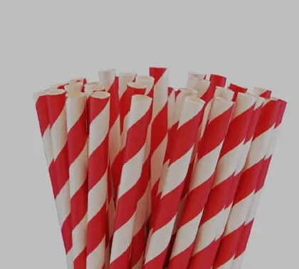 Pitillo de Papel Líneas Rojas con Empaque
