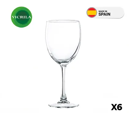 Copa Vino Vidrio templado Merlot 310cc set X6
