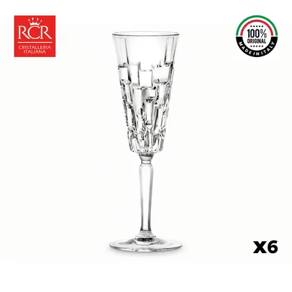Copa Cristal Champaña Etna 19 cl Set X6 RCR Italia