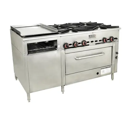 Cocina 4 puestos, plancha y horno M-129