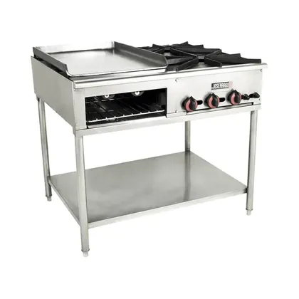 Cocina industrial de 2 puestos y plancha M-36