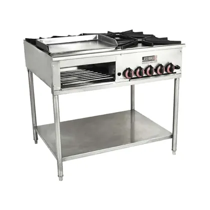 Cocina industrial de 4 puestos y plancha M-72
