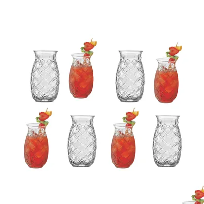 Set de 8 Vasos Piña Colada 510 ml - Perfectos para Cócteles y Bebidas Tropicales