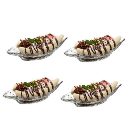 Set X 4 Bandejas en Vidrio para Banana Split
