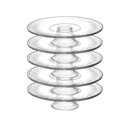 Set x6 platos en Vidrio para Servir Tortas 31 Cm