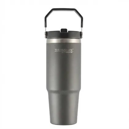 Mug Térmico Acero Inoxidable 900ml (30oz) con Tapa doble función + Mango Plástico Gris