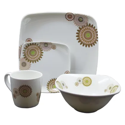 Vajilla Primavera en Melamina con Diseño de Flores