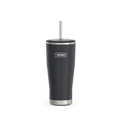 MUG ACERO INOXIDABLE DOBLE PARED CON PITILLO 710ML 24oz GRAFITO