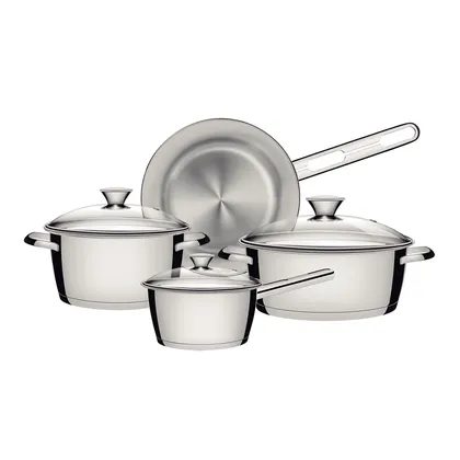 Juego de Ollas Batería de Cocina Tramontina Allegra Acero Inoxidable 7 Piezas