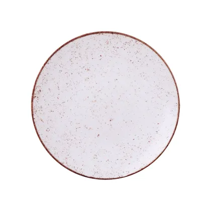 Plato Raso Tramontina Rústico Marrón en Porcelana Decorada 25 cm