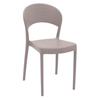 Silla Tramontina Summa Sissi Eco en Polipropileno y Fibra de Vidrio Taupe con Respaldo Cer