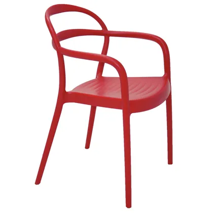 Silla Tramontina Summa Sissi en Polipropileno y Fibra de Vidrio con Brazos Rojo
