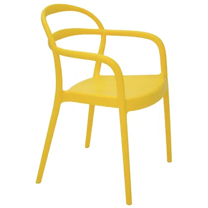 Silla Tramontina Summa Sissi en Polipropileno y Fibra de Vidrio con Brazos Amarillo