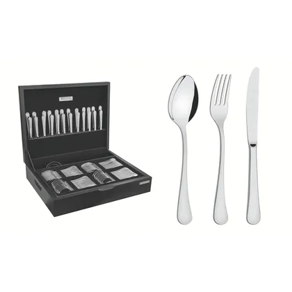 Juego de cubiertos Zurique de acero inoxidable con estuche de madera de 101 piezas Tramont
