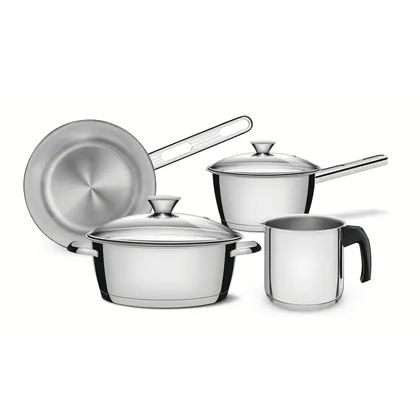 Juego de Ollas Batería de Cocina Tramontina Allegra Acero Inoxidable 6 Piezas